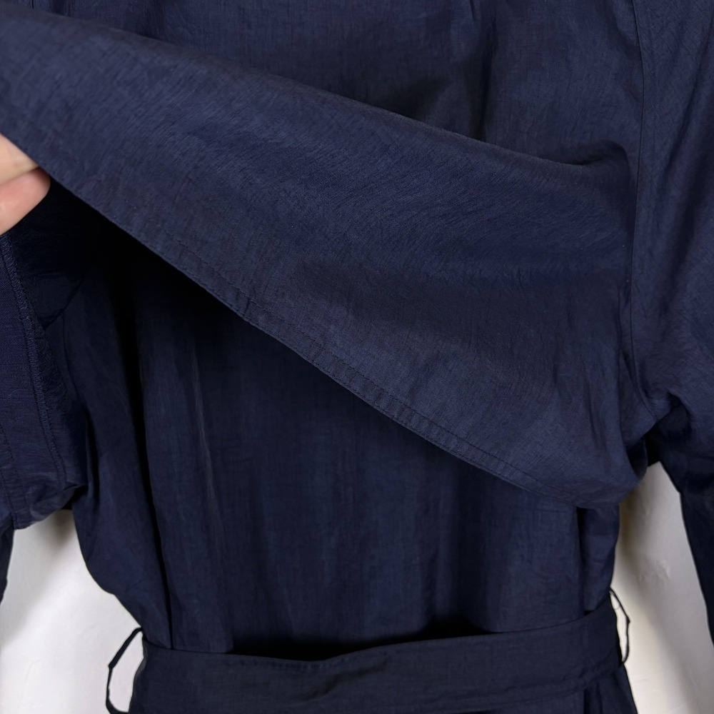 Vintage J. Gallery Woman's Trench Coat Size 7/8 Navy Blue 80's 90's Capsule - Picture 12 of 16